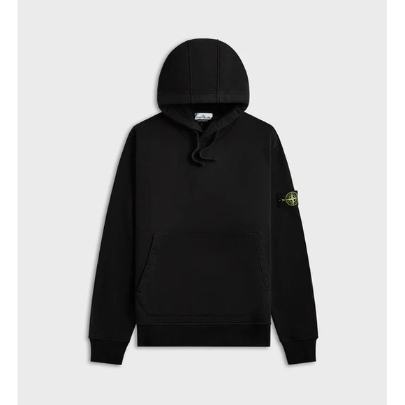Stone Island Logo Patch Hoodie Black Size S